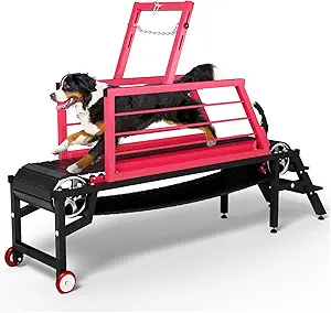 Dog Treadmill – 91″ Heavy Duty Slatmill with Brake, Adjustable Indoor & Outdoor Running Machine for Large Dogs, Supports 350 lbs