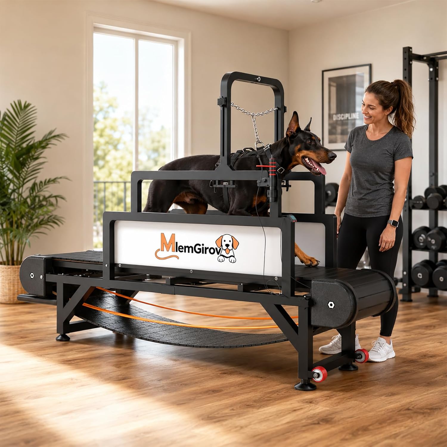 MlemGirove 2026 Large Dog Treadmill – Non‑Electric Slatmill with Speedometer, Disc Brake & 500 lbs Capacity