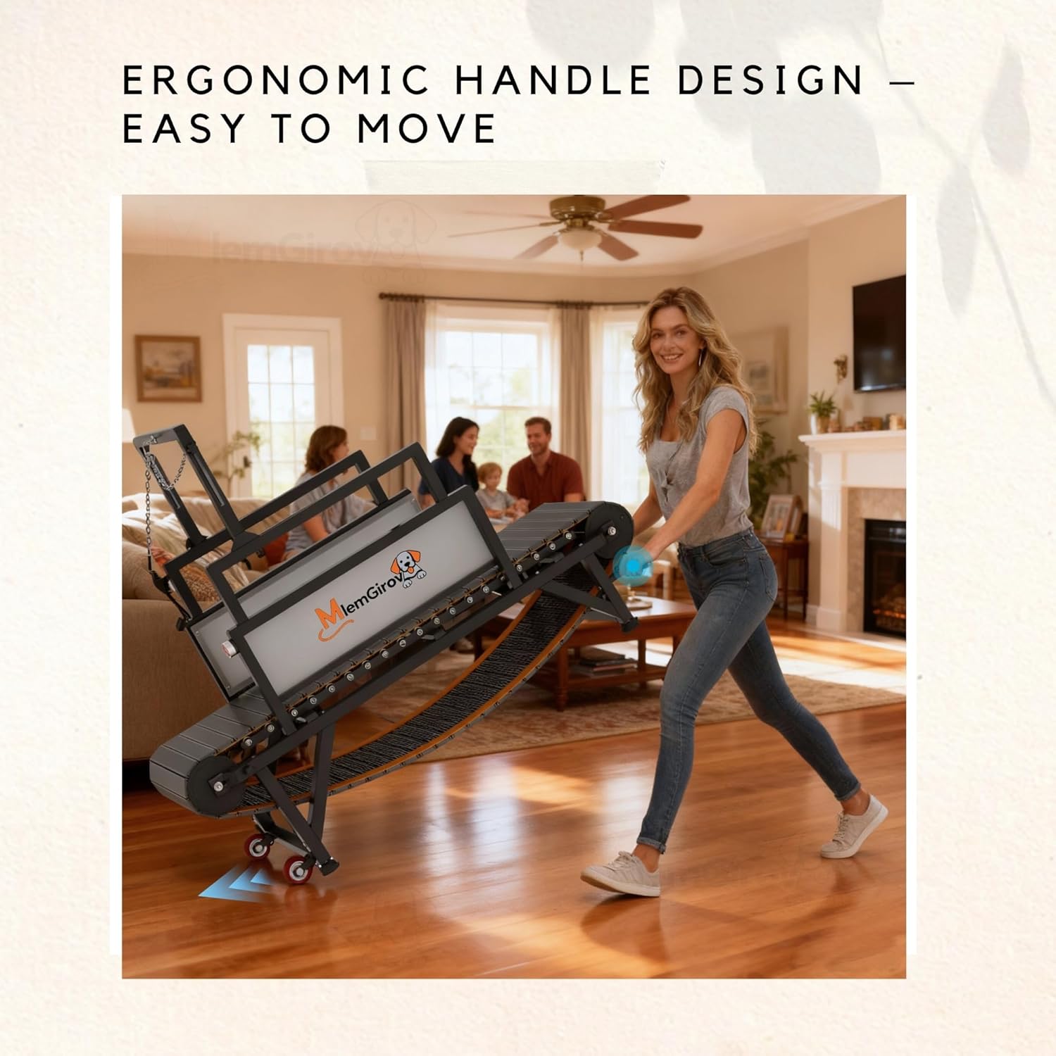 MlemGirove 2026 Dog Treadmill – Non‑Electric Slatmill with Speedometer, Disc Brake & 500 lbs Capacity