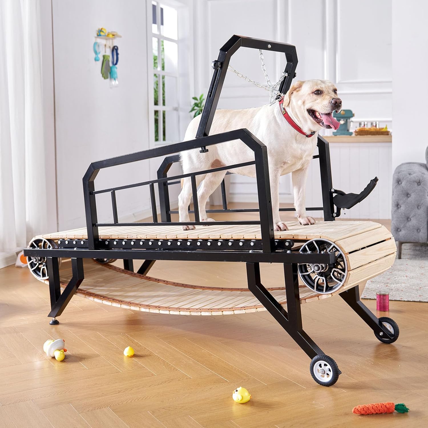 SPECRAFT 2026 Dog Treadmill – Non‑Electric Slatmill for Medium & Large Dogs, Handbrake Control, Supports 330 lbs
