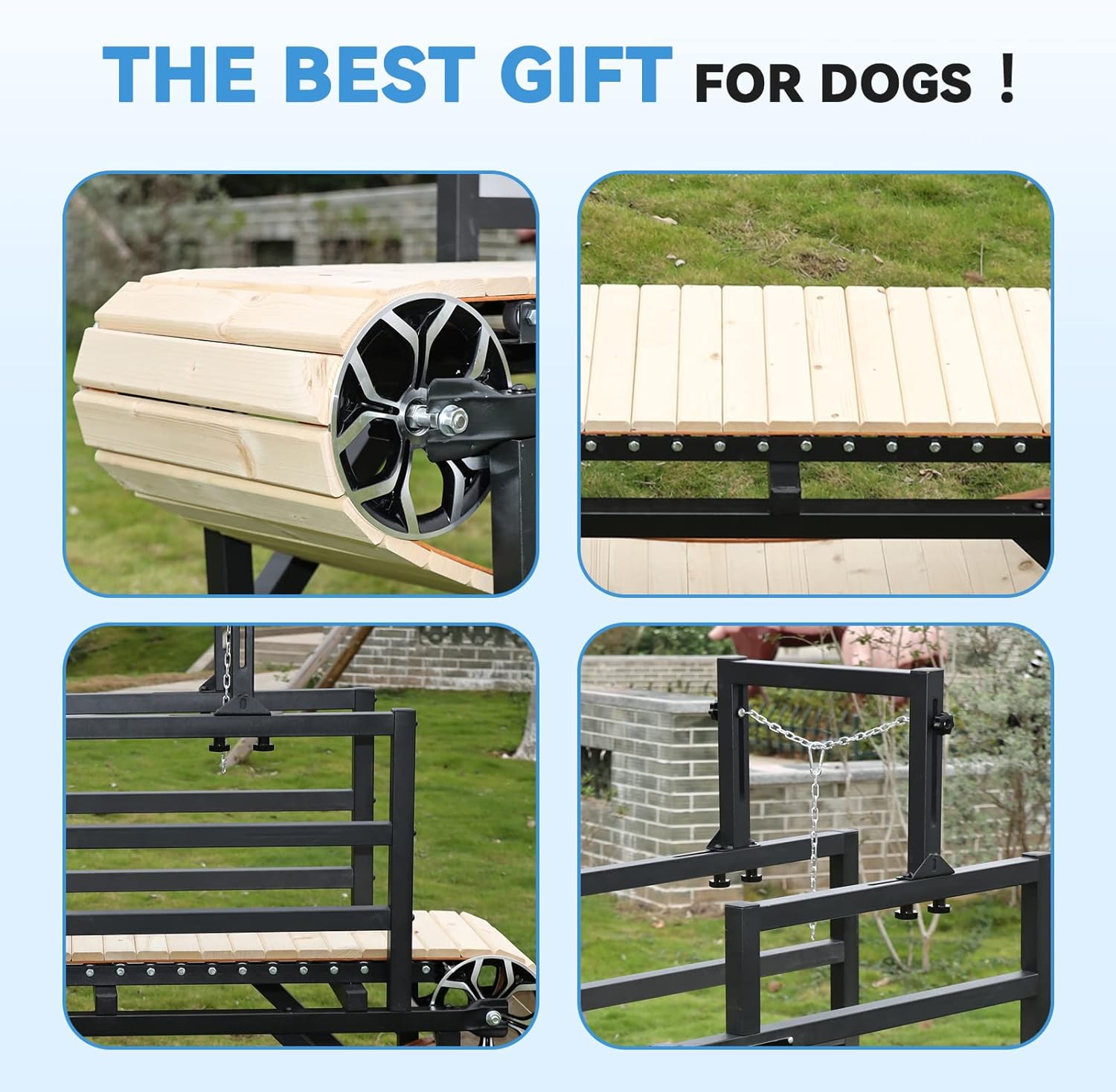 BowWowTread 2026 Larger Dog Treadmill – Non‑Electric Indoor Slatmill, Wheeled, Supports 220 lbs