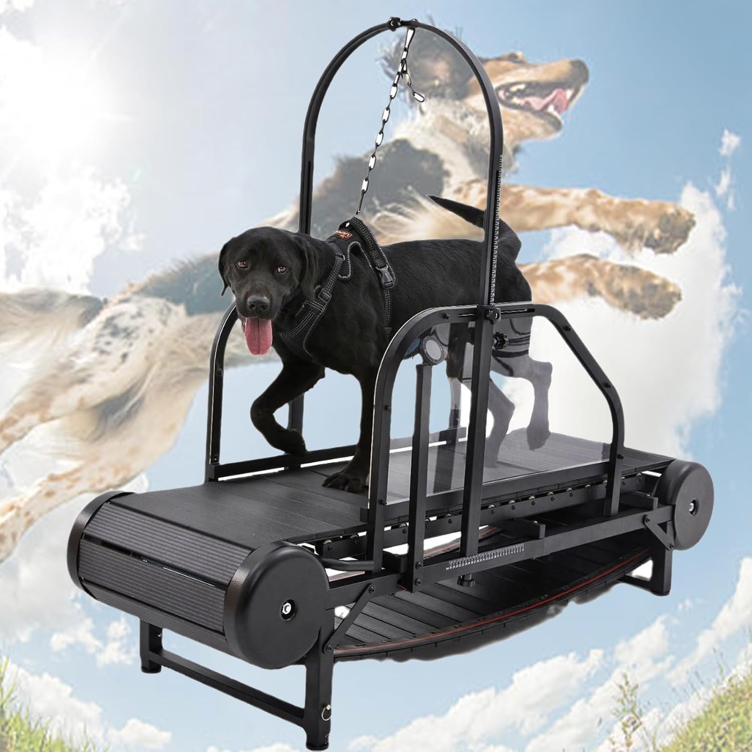 ToyMommy 2026 Dog Treadmill – Non‑Electric Slatmill for Medium & Large Dogs, Adjustable Ramp, Supports 300 lbs