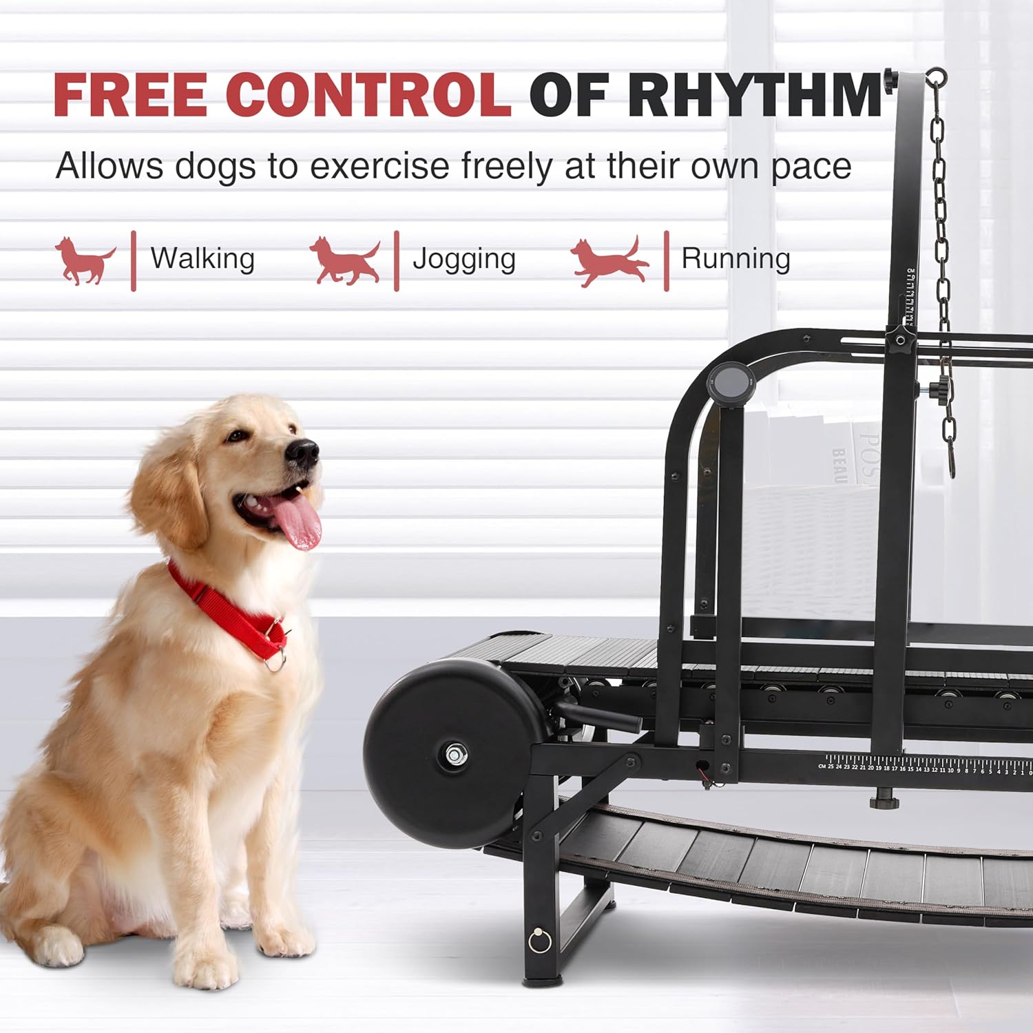 KISFLY 2026 Medium Dog Treadmill – Non‑Electric Slatmill with Adjustable Ramp & Pedometer