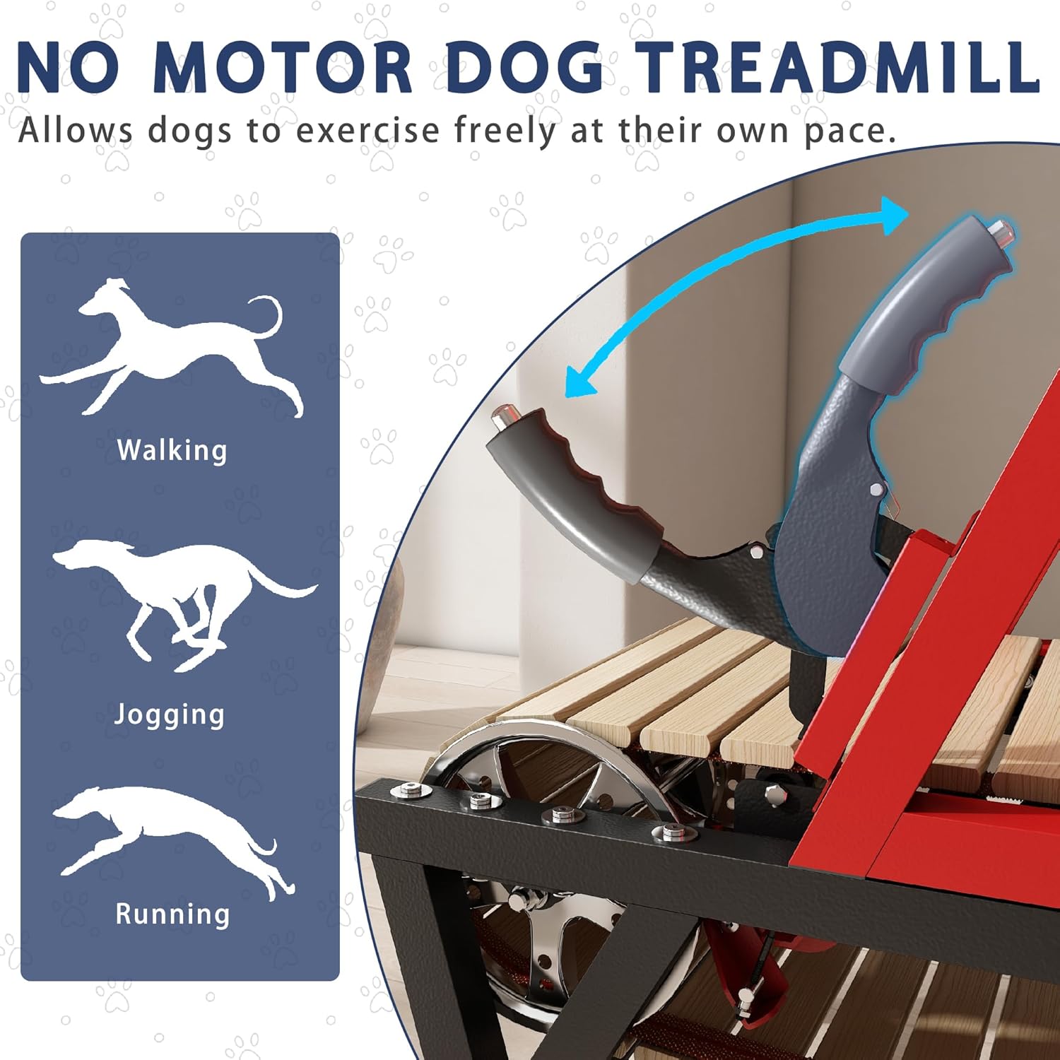 DEYGIA 2026 Dog Treadmill – Non‑Electric Slatmill for Medium Dogs, Handbrake Control, Supports 330 lbs