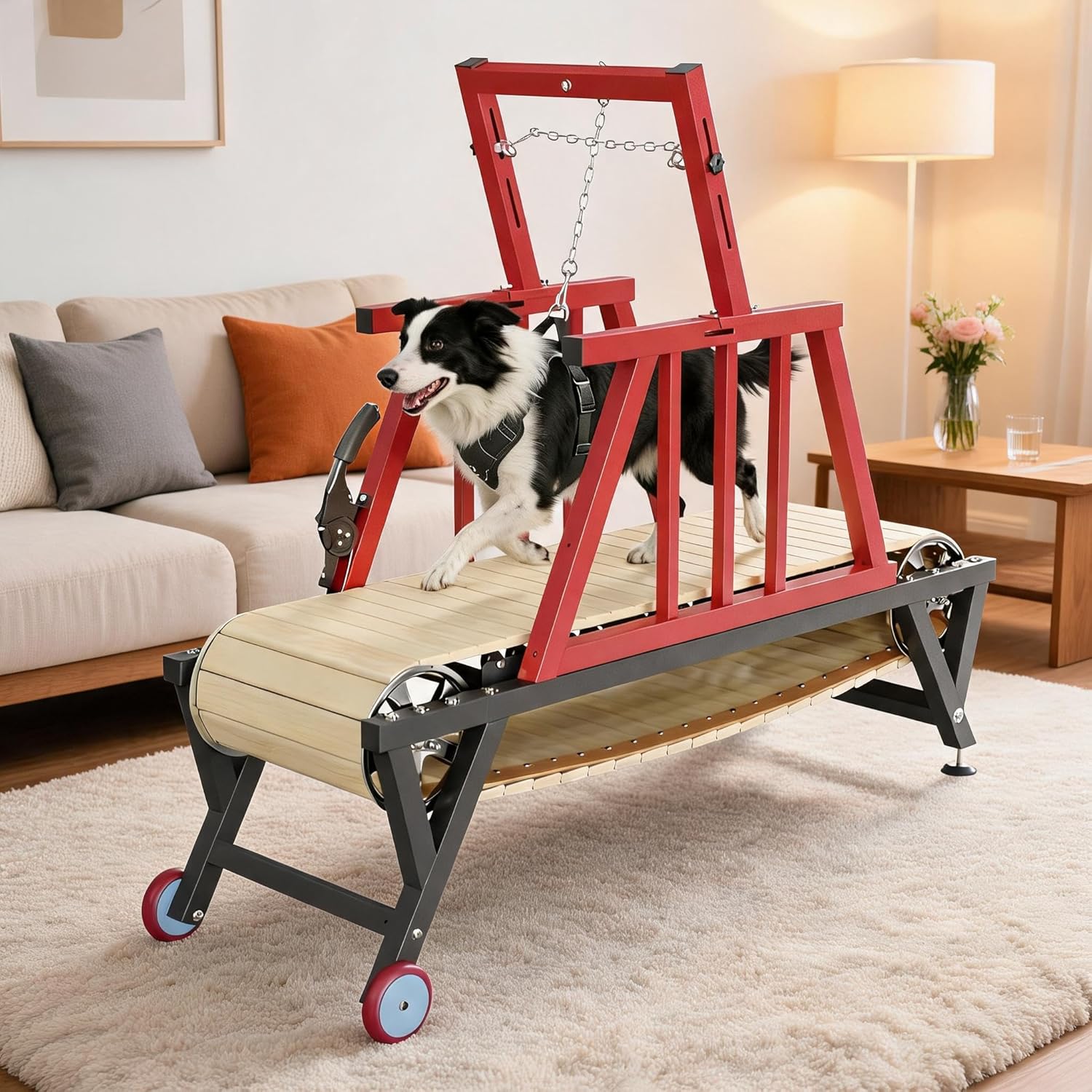 Garvee 2026 Dog Treadmill – Non‑Electric Slatmill with Adjustable Ramps & Brake, Supports 330 lbs