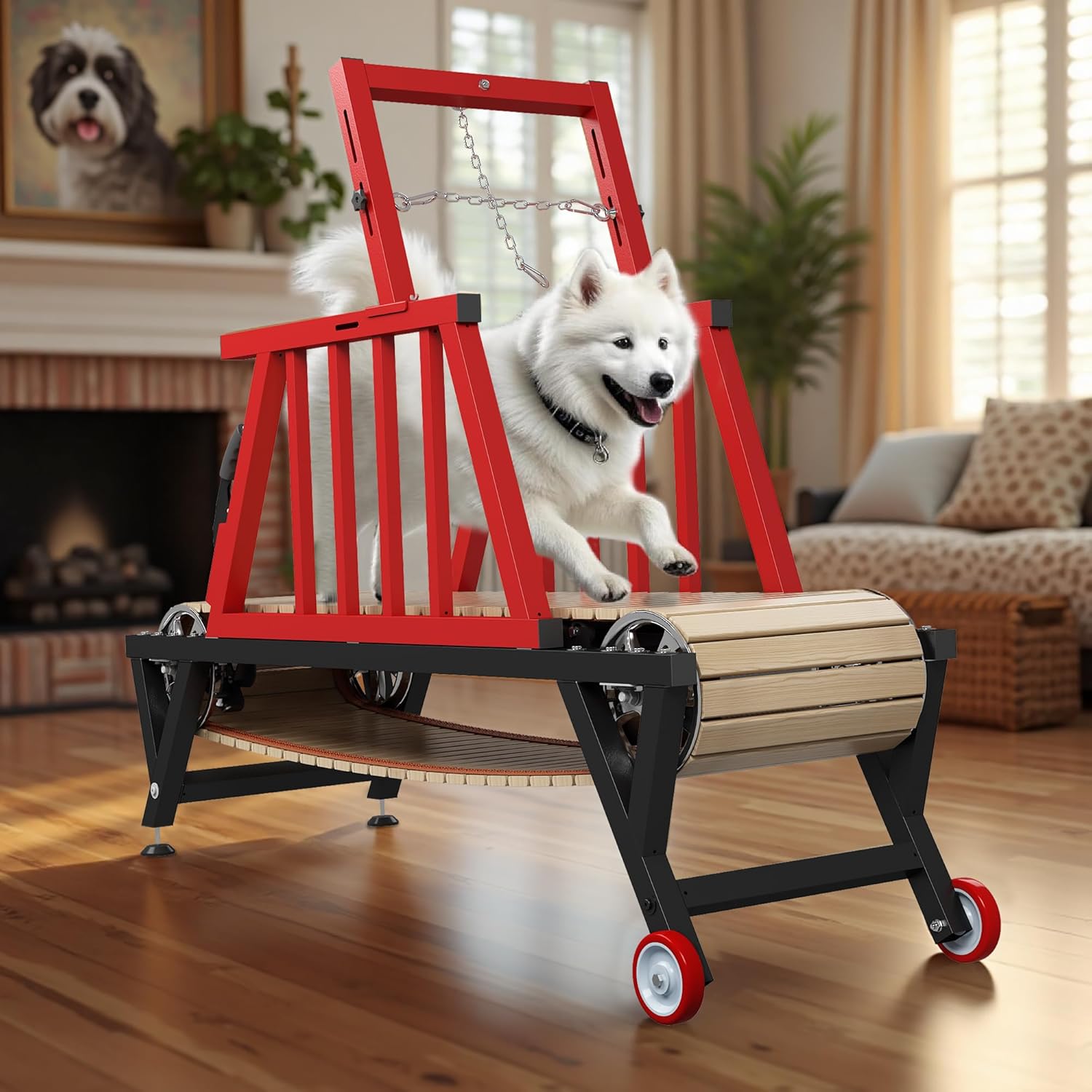 DEYGIA 2026 Dog Treadmill – Non‑Electric Slatmill for Medium Dogs, Handbrake Control, Supports 330 lbs