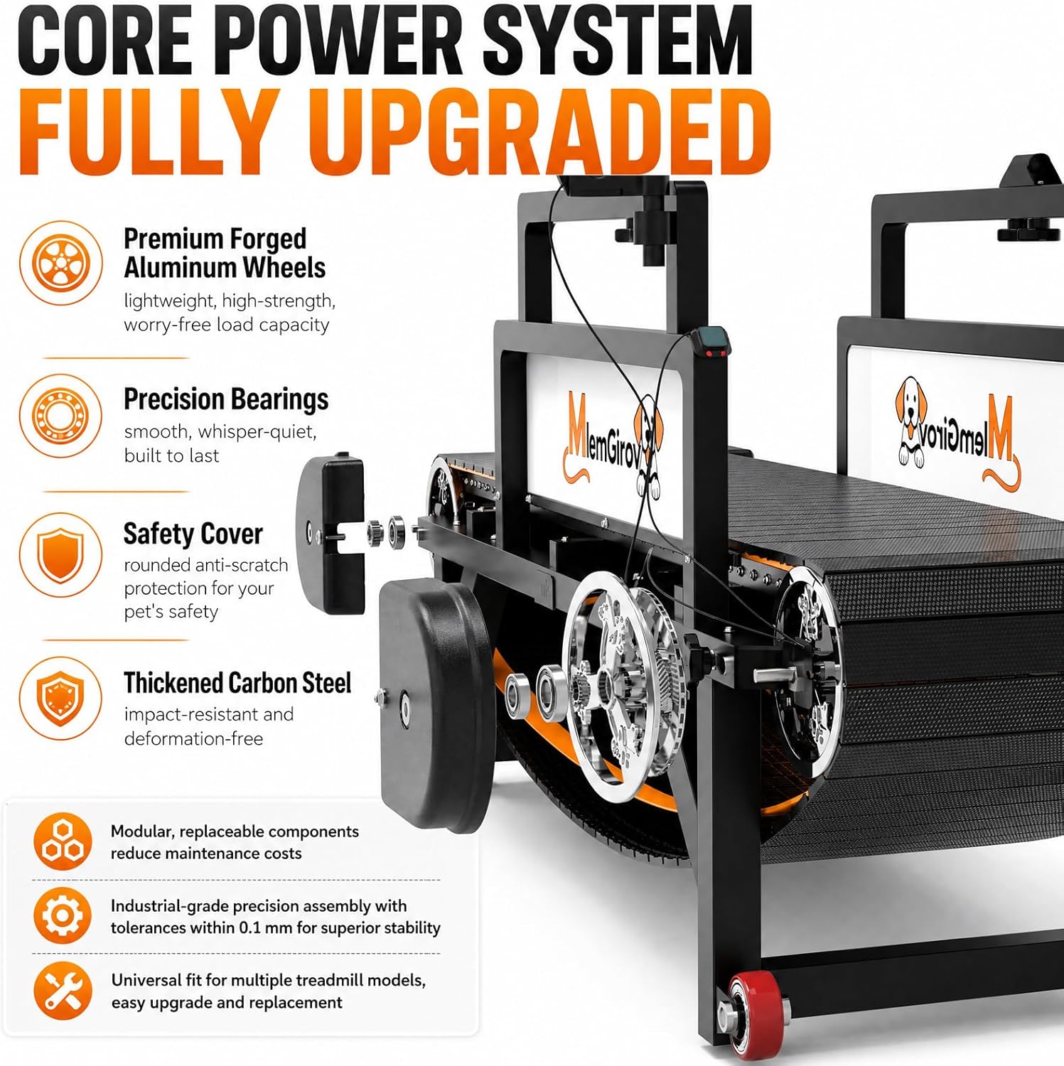 MlemGirove 2026 Medium Dog Treadmill – Non‑Electric Slatmill with Speedometer, Disc Brake & Shock Absorption