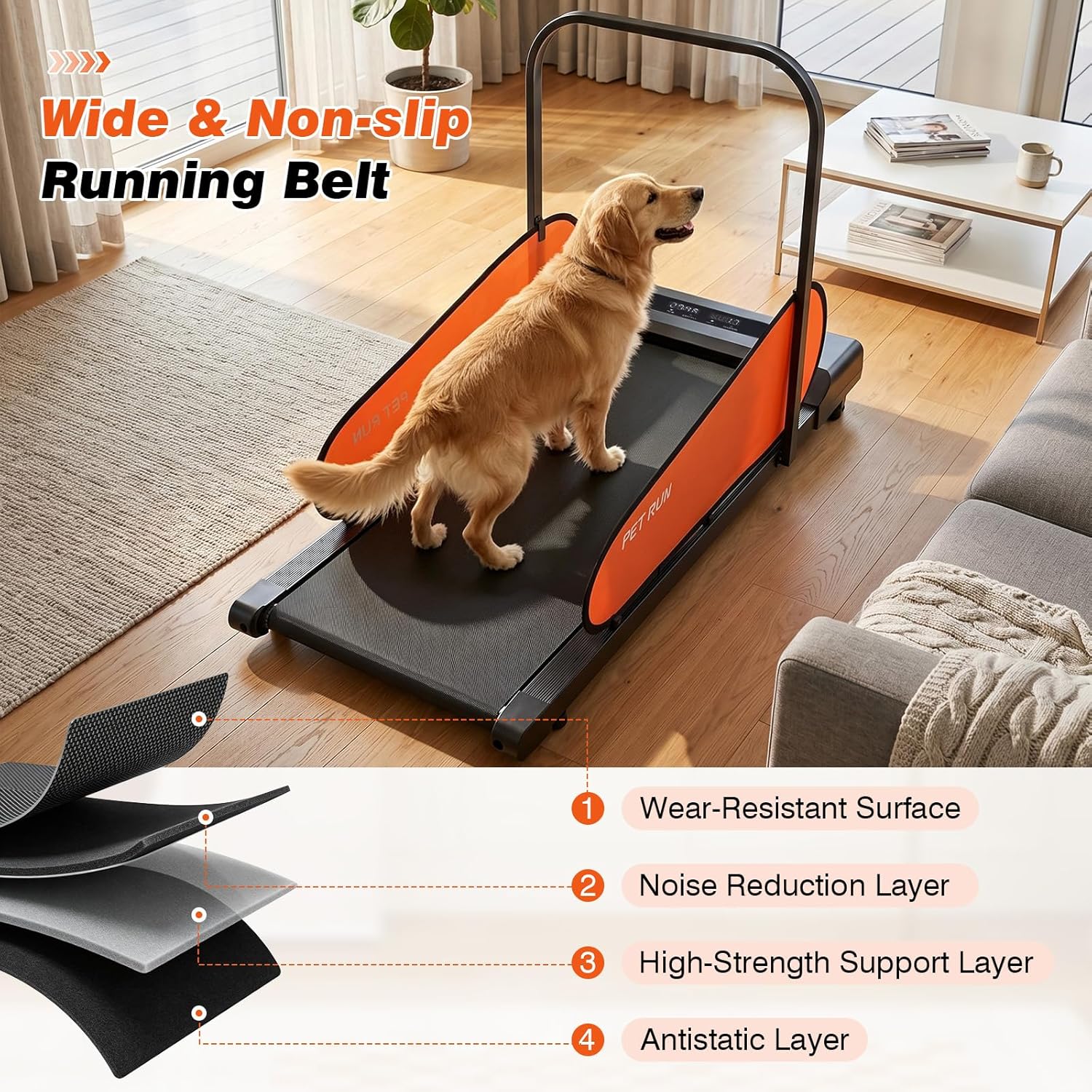 PETSITE 2026 Dog Treadmill – Electric Indoor Running Machine for Small & Medium Dogs, 2.5 HP Motor, LED Display & Remote
