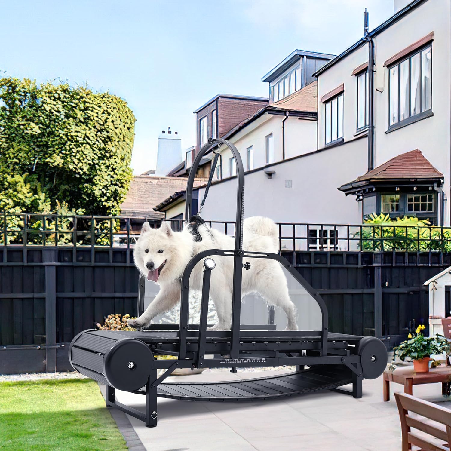 Moysoon 2026 Large Dog Treadmill – Non‑Electric Slatmill with Foot Brake, Adjustable Incline, Supports 500 lbs